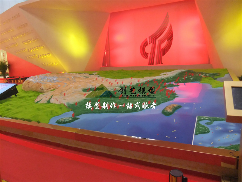 中国红色革命分布地形沙盘